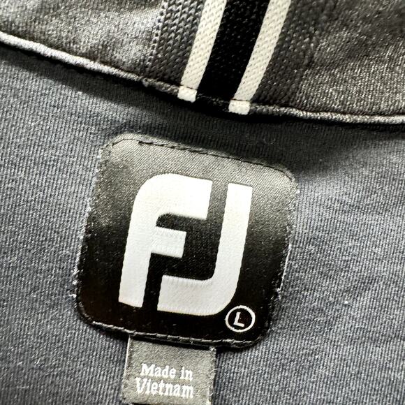 Footjoy Vest Mens Large Black 1/4 Zip MEADOWLANDS Logo Golf Pullover Top - Picture 2 of 6